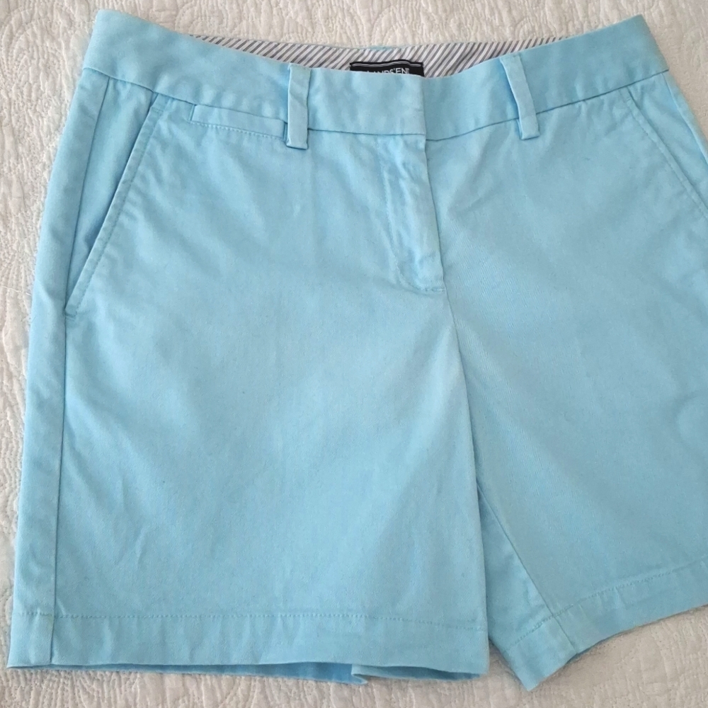 Lands End 6 Pale Turquoise Shorts Canvas Chino Cargo - Picture 3 of 6